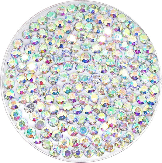 NAVIKA Ice Micro Pave AB Crystal Golf Ball Marker with Hat Clip - Iridescent Bling Accessory for Women Golfers