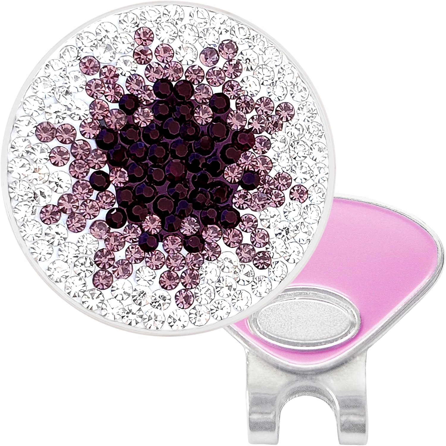 NAVIKA Purple Haze Crystal Golf Ball Marker with Magnetic Hat Clip - Sparkling Purple Bling for Women Golfers