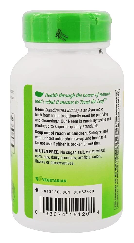 Neem Leaf 100 Vegetable Capsules by Nature's Way - 100 Count