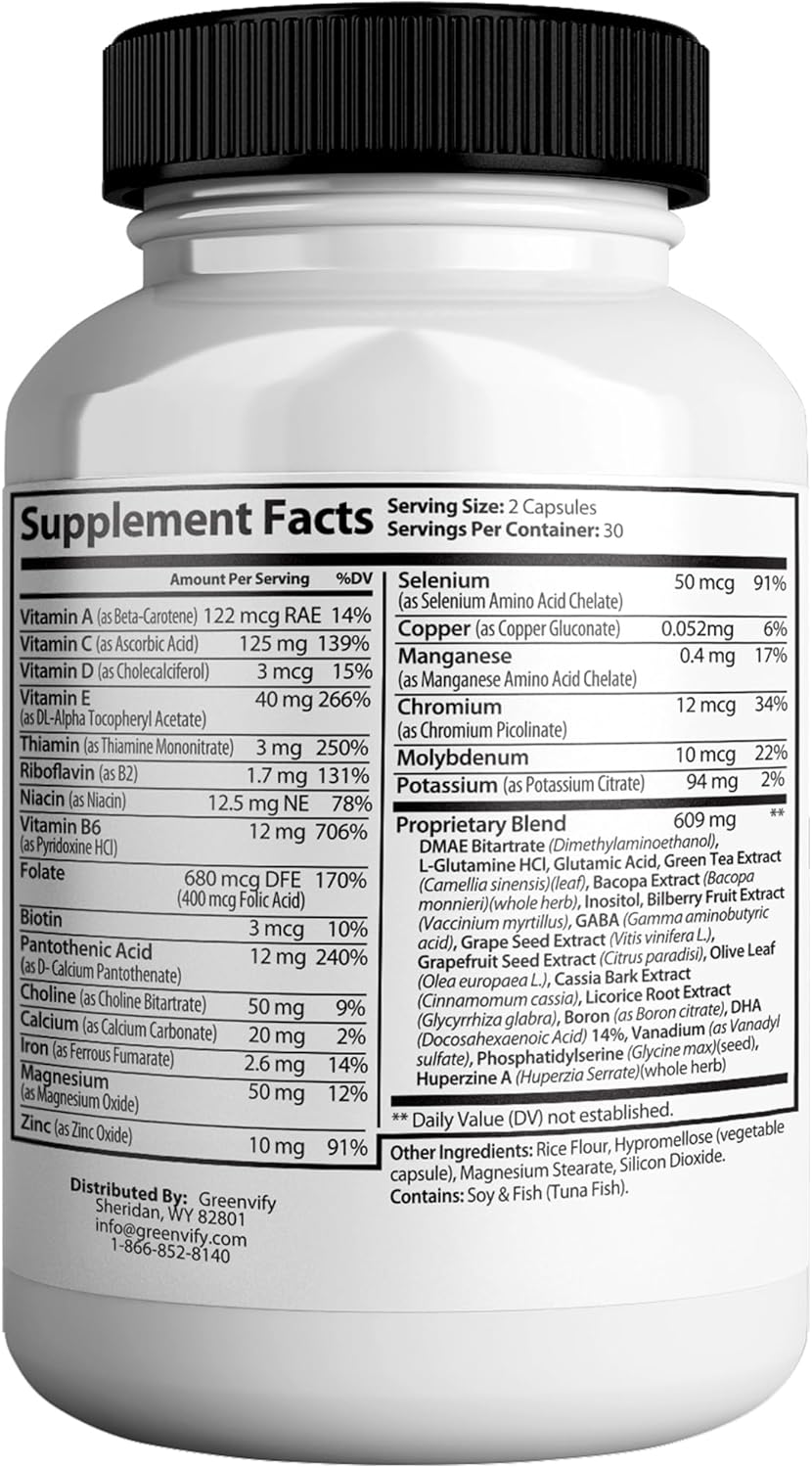 Nerve Revive Max Formula with Vitamins, Herbal Extracts & Antioxidants - Gluten-Free, Non-GMO, Sugar-Free - Supports Vitality and Wellness - 60 Capsules, 30-Day Supply