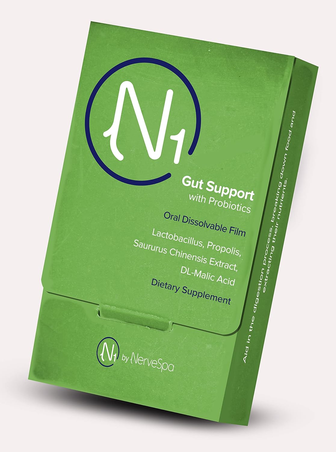 NerveSpa Gut Support Probiotic Oral Dissolvable Film - Improve Digestion, Enhance Nutrient Absorption - 10 Films