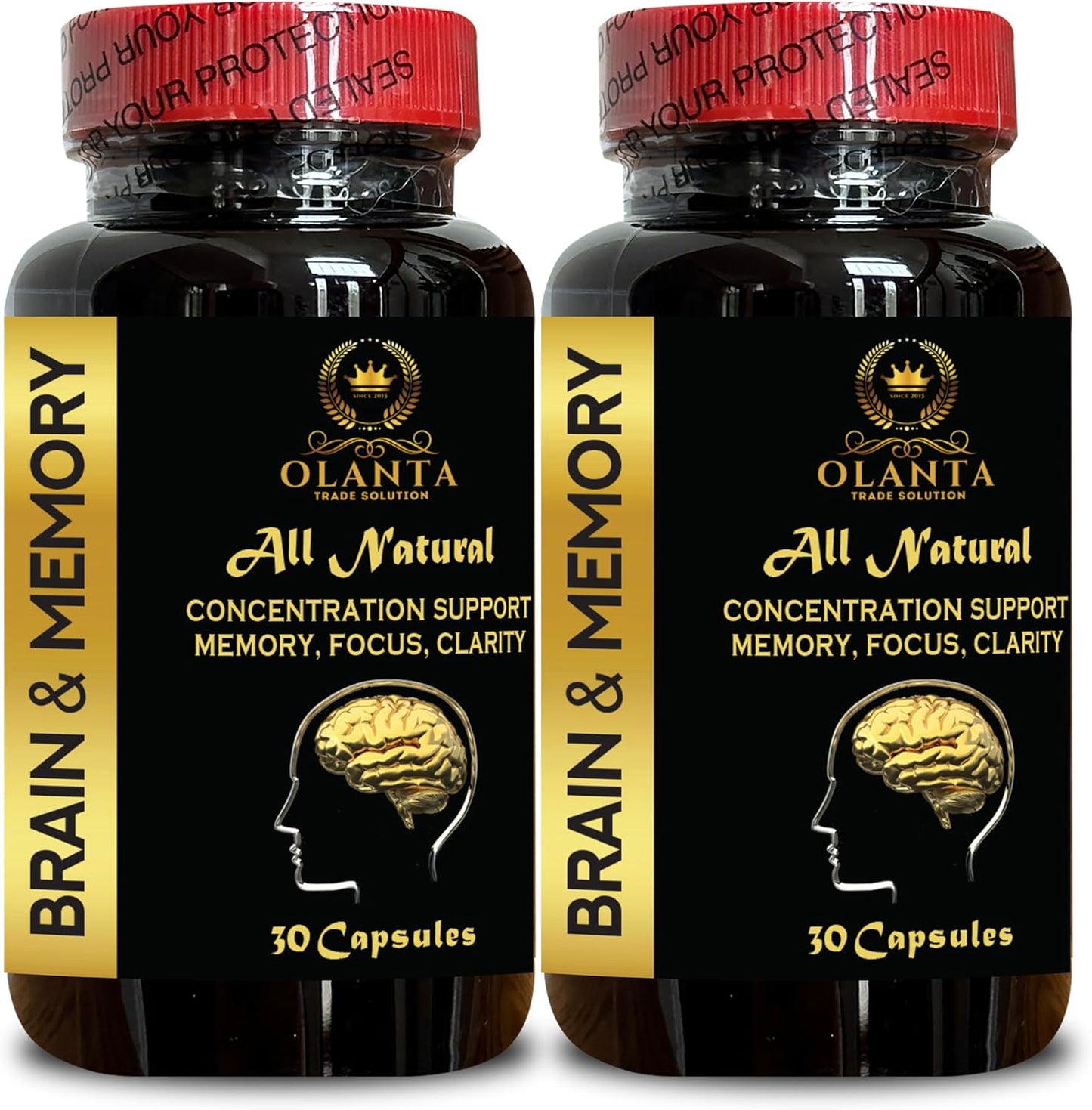 Neuro Enhancement Brain Memory Support Supplement - Cognitive Health Booster for a Healthy Mind - 2 Bottles 60 Capsules