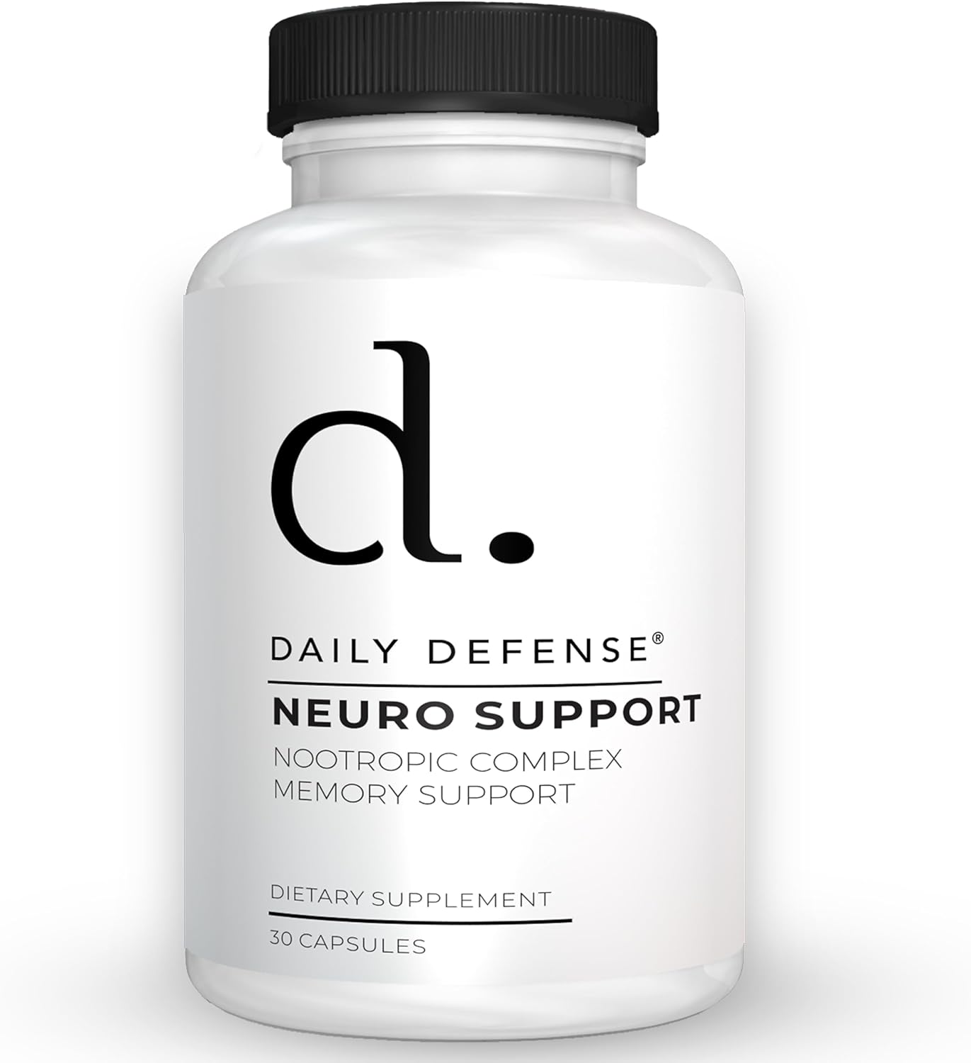 Neuro Support Nootropic Brain Supplement - 30 Capsules for Focus & Memory with Bacopa, Huperzia, St. John's Wort & Ginkgo Biloba - Daily Defense