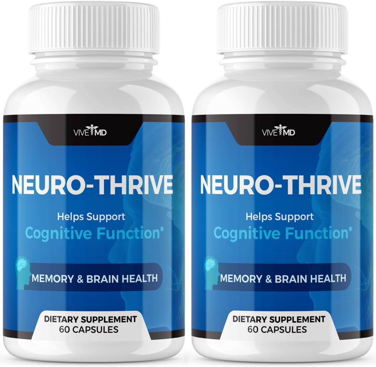Neuro Thrive Brain Supplement - PQQ, Ginkgo Biloba, Siberian Ginseng - 2 Pack
