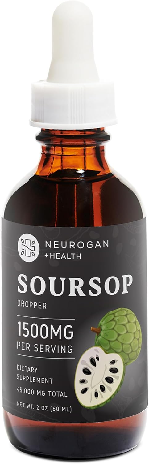 Neurogan Soursop Liquid Drops | Immune & Antioxidant Support Supplement | Enhanced Absorption | 20:1 Extract | 1500mg, 60ml