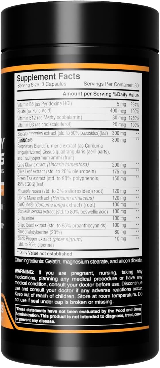 NeuroSharp Nootropic Supplement for Focus and Energy - 90 Capsules with 18 Powerful Ingredients for Memory and Cognitive Support