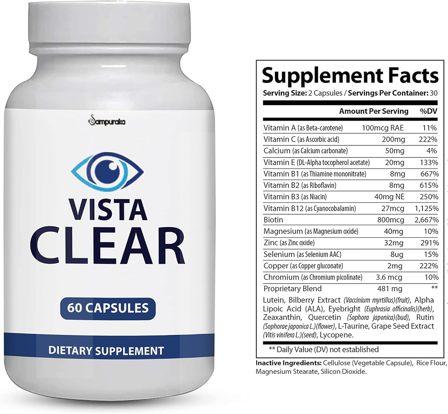 New Formula Sampuraka Vista Clear Advance Supplement - 2 Pack for 60 Days