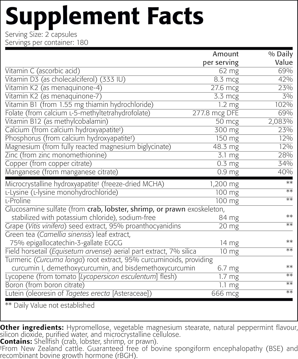 New Roots Herbal Strong Bone Supplement with Super Blend of 22 Ingredients - Glucosamine Sulfate, Calcium, Magnesium, Turmeric, Vitamin D3, K2, B12, Zinc (360 Veg Caps)
