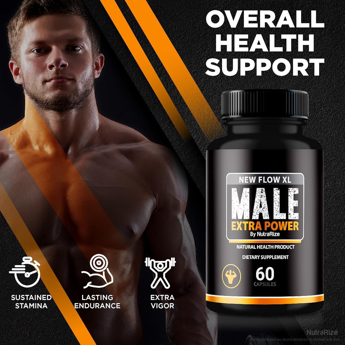 NewFlow XL Capsules for Men - 3 Pack, All Natural Formula for Muscle Mass & Performance - Official Reviews (180 Capsules)