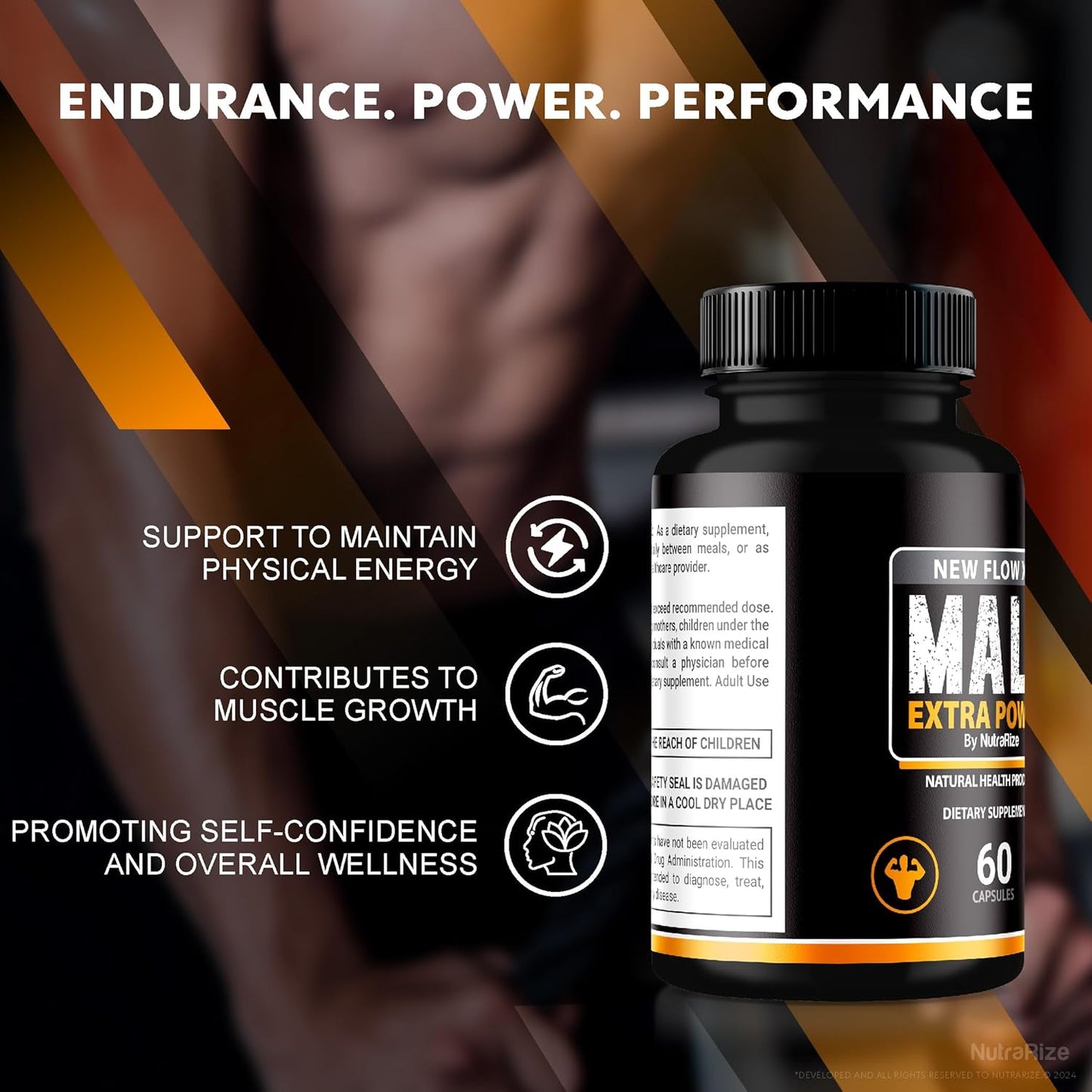 NewFlow XL Capsules for Men - 3 Pack, All Natural Formula for Muscle Mass & Performance - Official Reviews (180 Capsules)