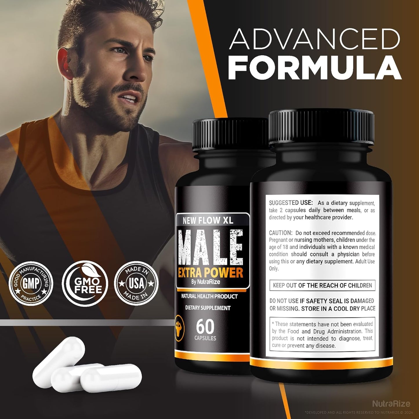 NewFlow XL Capsules for Men - 3 Pack, All Natural Formula for Muscle Mass & Performance - Official Reviews (180 Capsules)