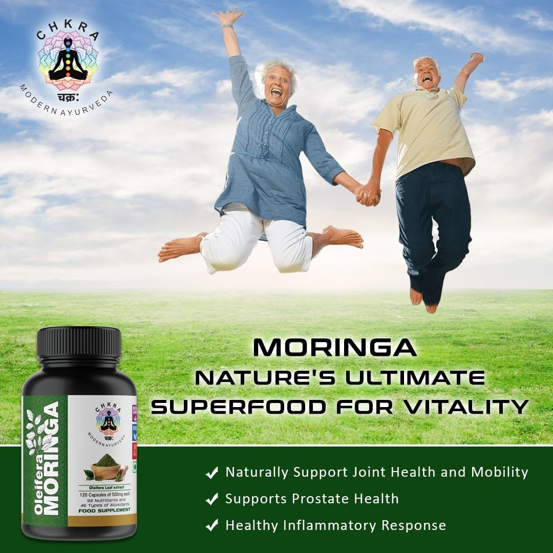 Non-GMO Moringa Powder Capsules - 120 Organic Capsules for Energy, Metabolism, and Immune Support - XTRAKT Green Superfood