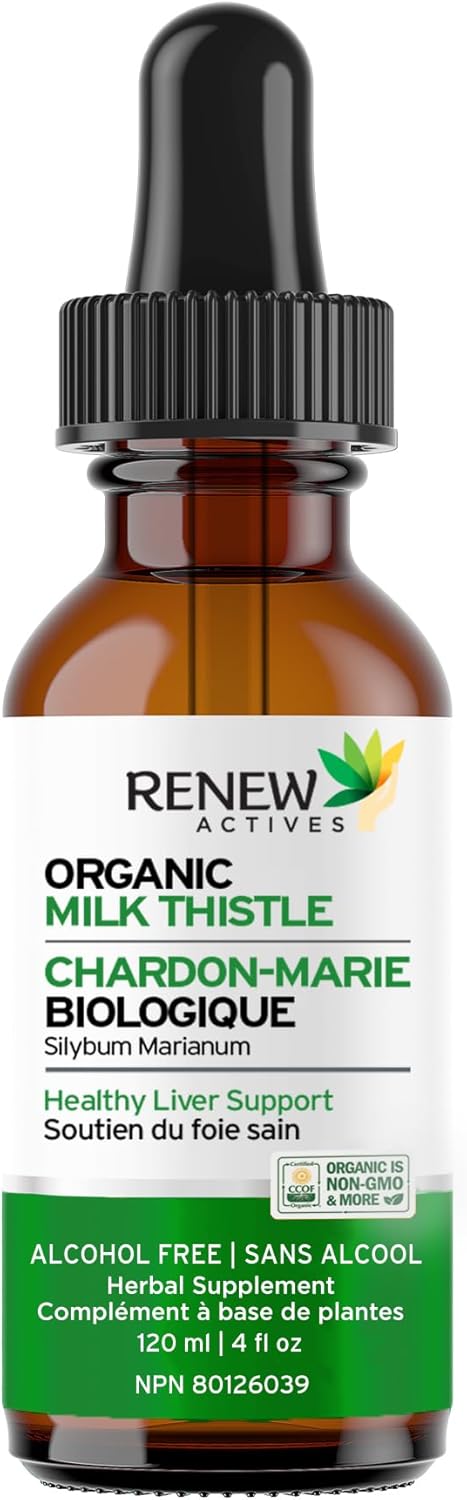 Non-GMO Vegan Milk Thistle Liquid Extract for Liver Health - Alcohol-Free Liver Support Drops - 4 fl oz - Digestive Health Supplement