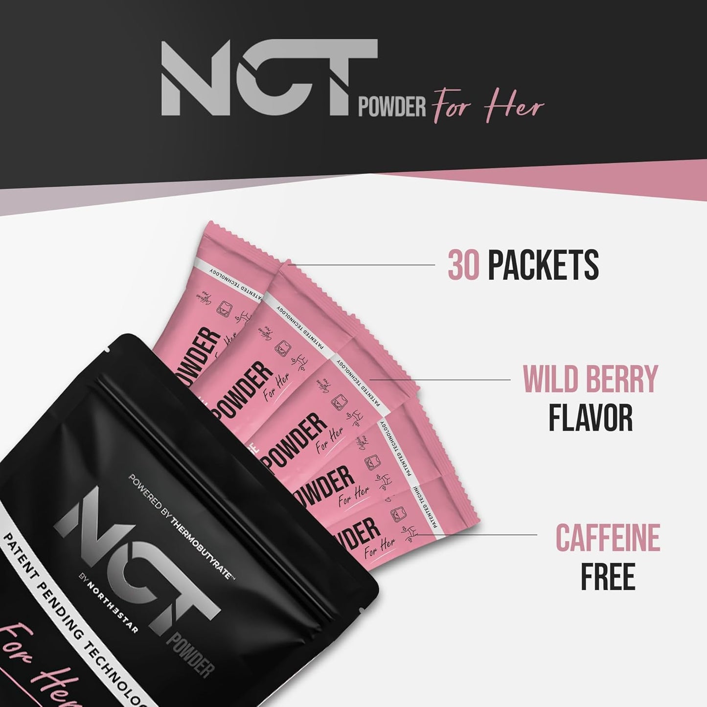 Northestar NCT Powder: Wild Berry Flavor for Women - 30 Packets