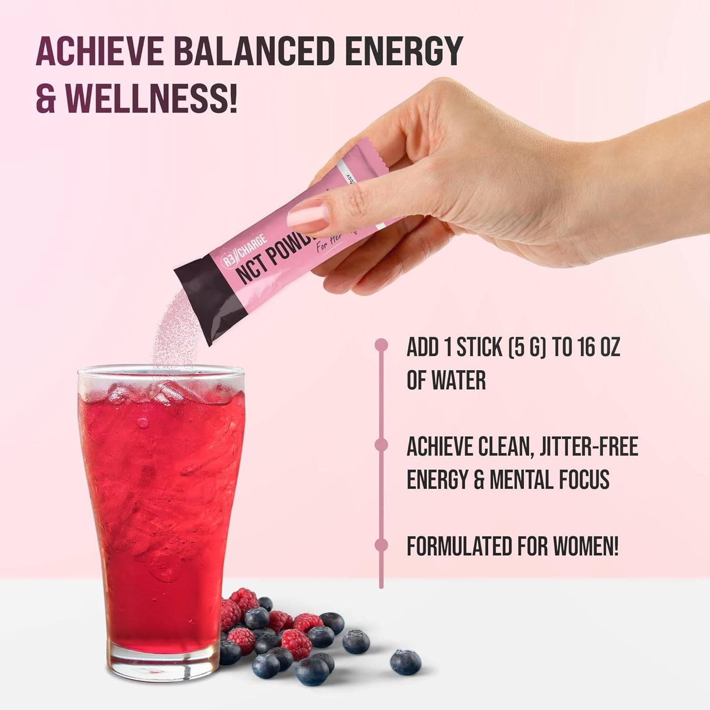 Northestar NCT Powder: Wild Berry Flavor for Women - 30 Packets