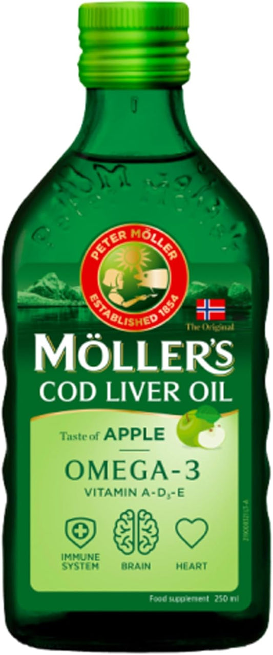 Norwegian Natural Flavour Fish Oil Dietary Supplement - 8.45 fl oz - Lemon, Apple, Fruit Flavours - 250 ml Unflavored