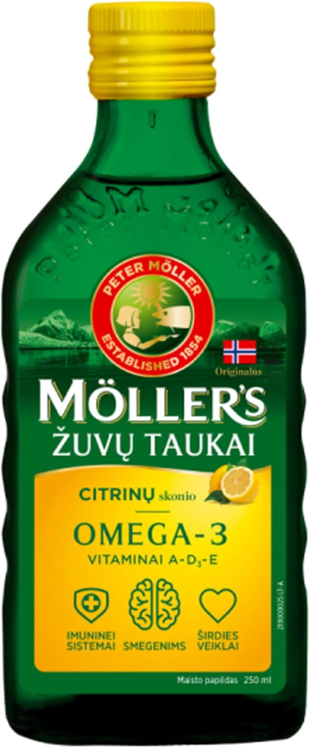 Norwegian Natural Flavour Fish Oil Dietary Supplement - 8.45 fl oz - Lemon, Apple, Fruit Flavours - 250 ml Unflavored