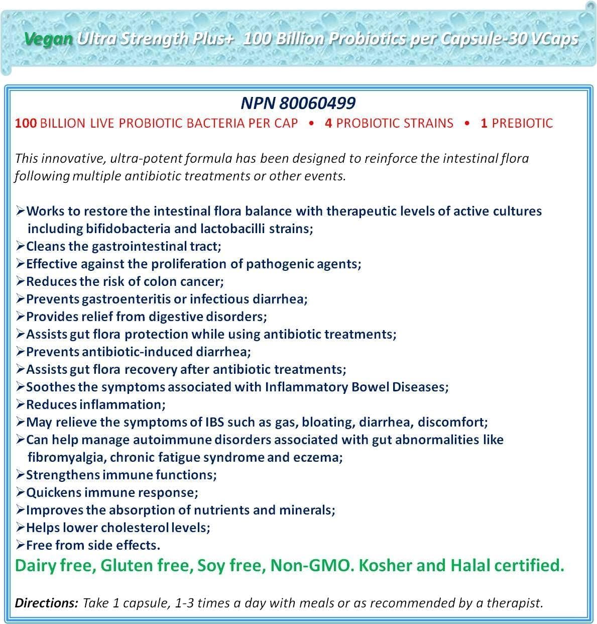 NOVA Probiotics Vegan Ultra Force Plus 100 Billion Capsules - 30 Count