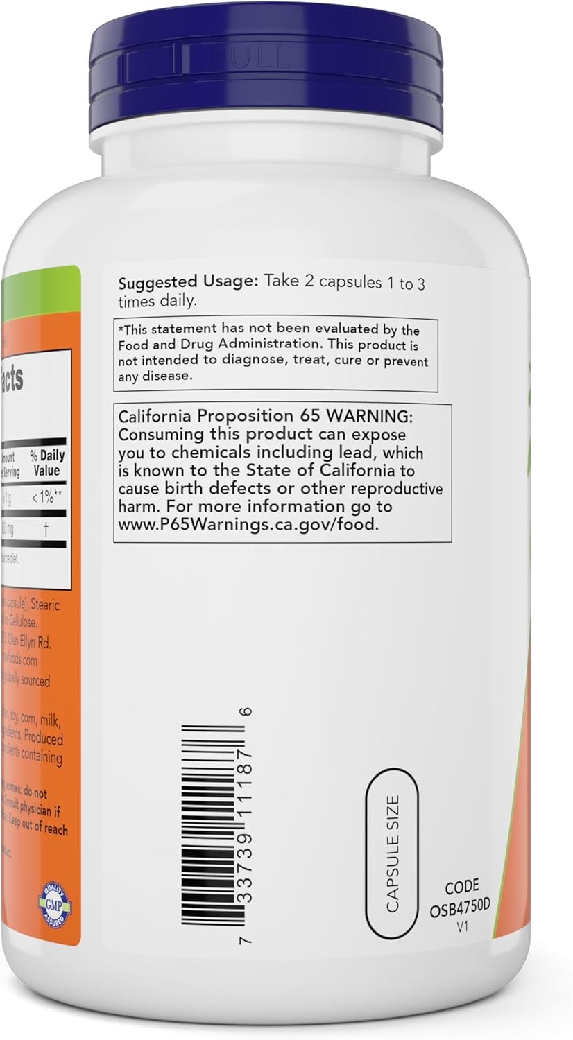 NOW Foods Slippery Elm 400 mg - 600 Vegetarian Capsules