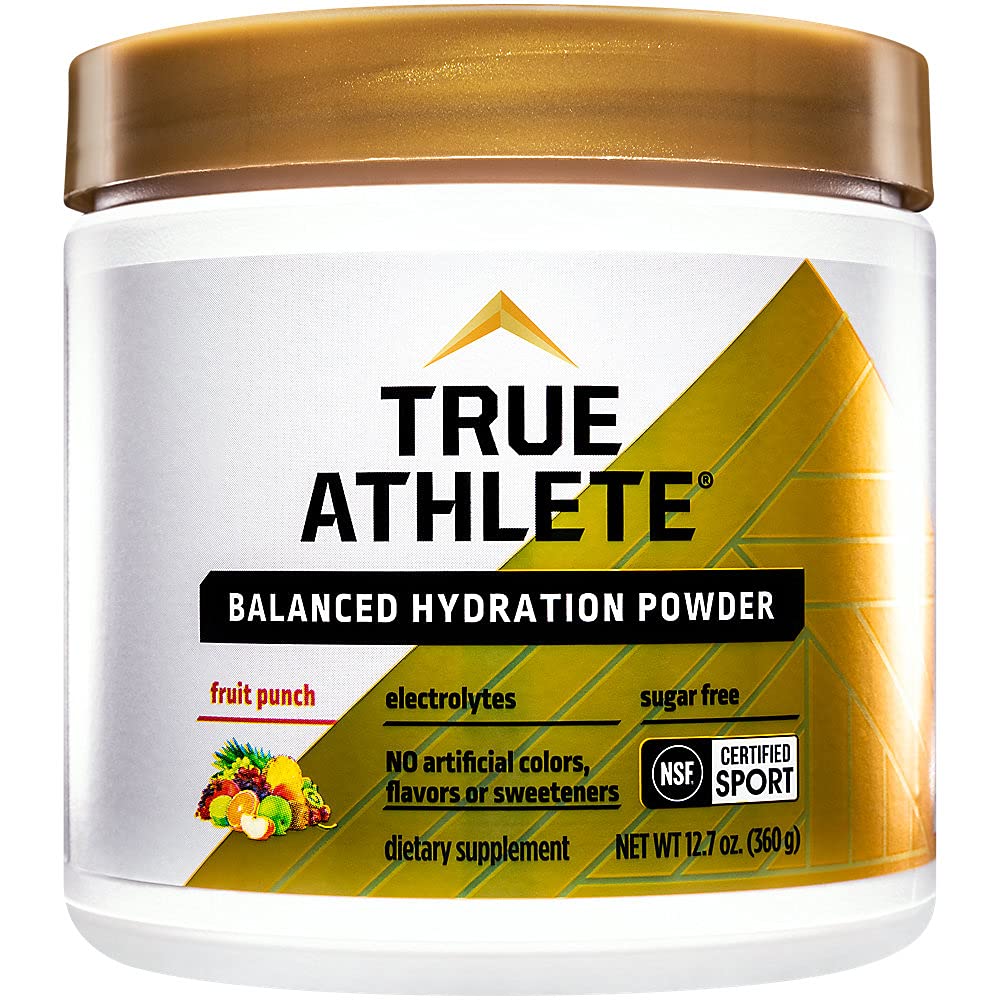 NSF Certified True Athlete Fruit Punch Hydration Powder - Promotes Pre-Workout Hydration, Easy-to-Mix Formula (12.86oz)