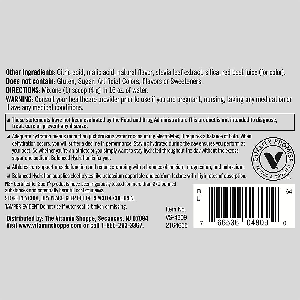 NSF Certified True Athlete Fruit Punch Hydration Powder - Promotes Pre-Workout Hydration, Easy-to-Mix Formula (12.86oz)