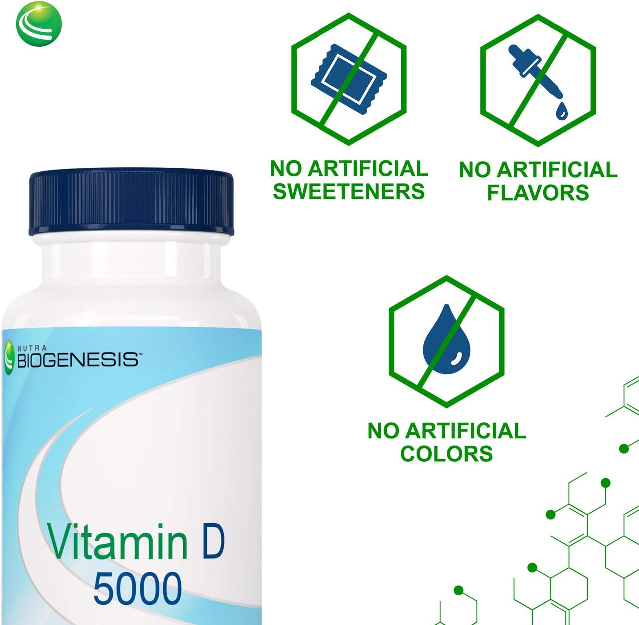 Nutra BioGenesis Vitamin D3 5000 IU Soft Gels for Immune Support & Calcium Absorption - 90 Count