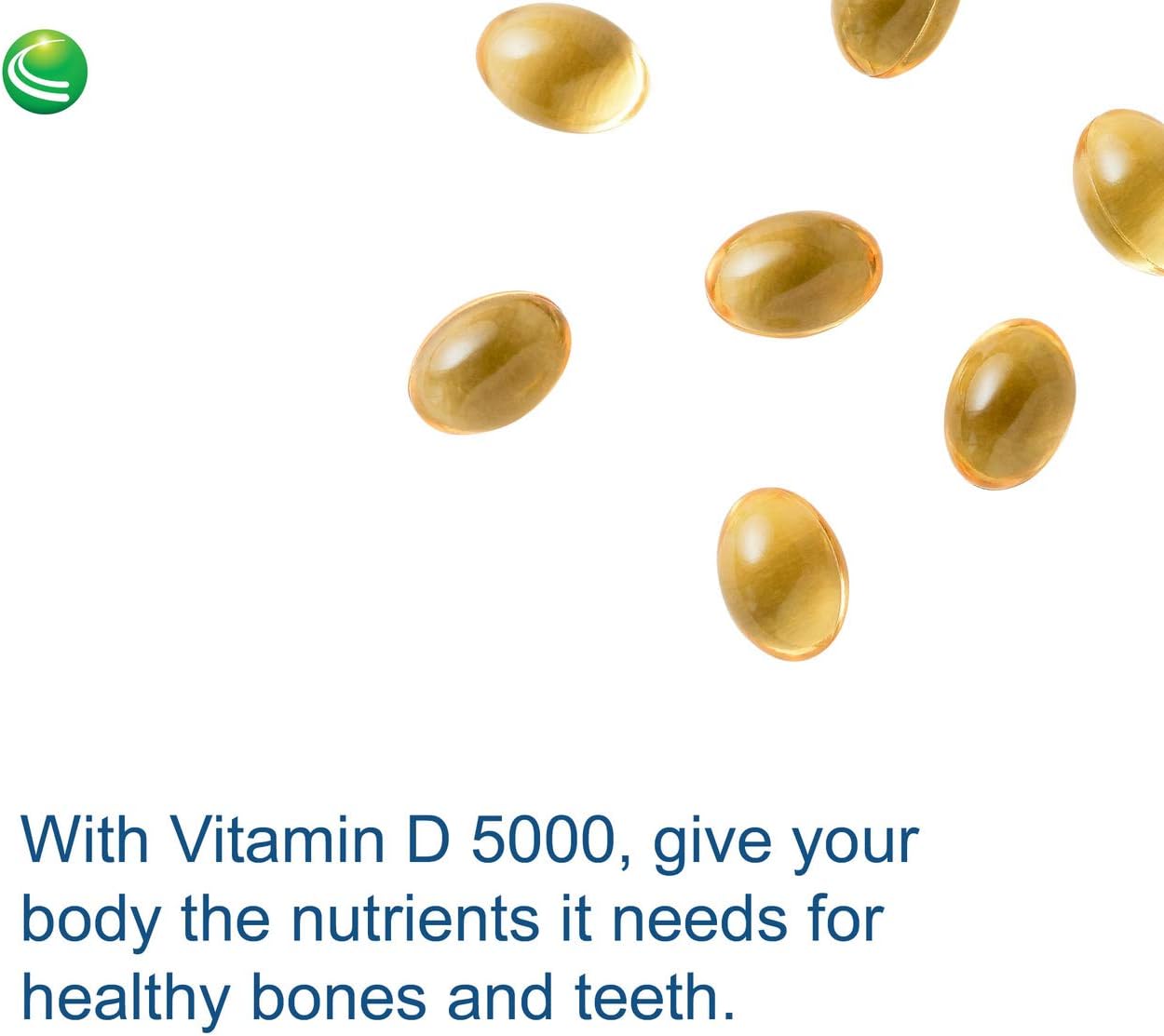Nutra BioGenesis Vitamin D3 5000 IU Soft Gels for Immune Support & Calcium Absorption - 90 Count