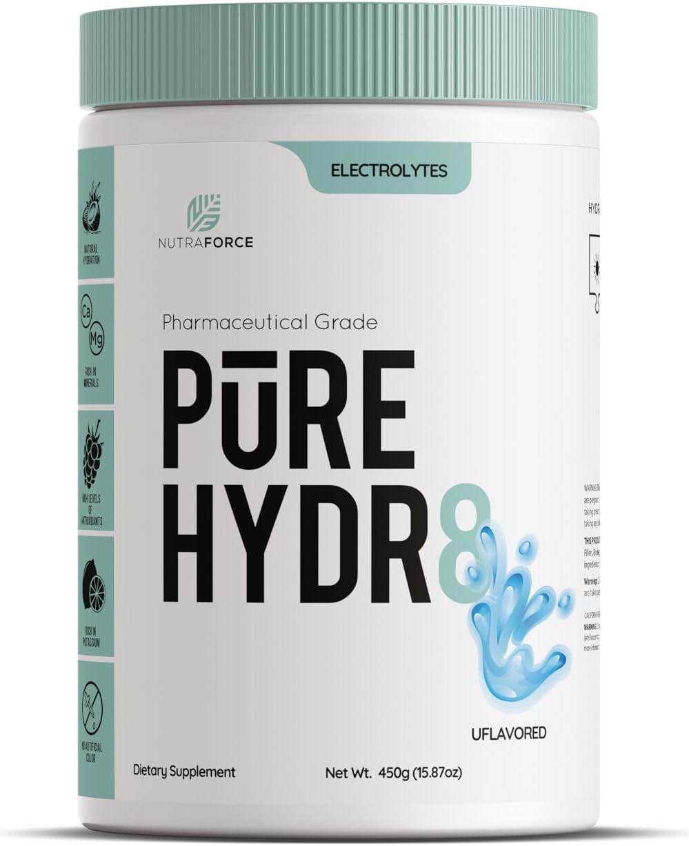 NutraForce Pure Hydr8 Electrolyte Supplement, 15.9 oz, Lemonade - Replenish Electrolytes for Hydration