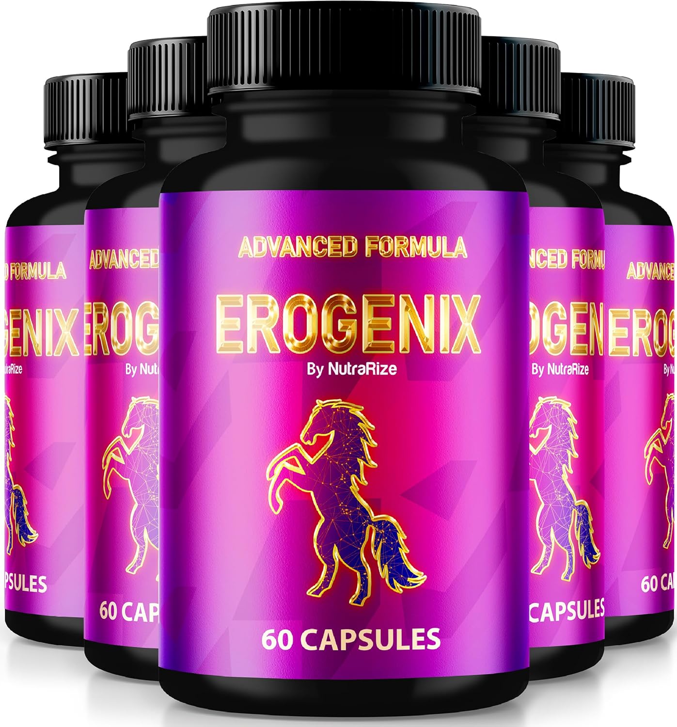NutraRize Erogenix Capsules (5 Pack) - Natural Supplement for Maximum Performance and Long-Lasting Energy - 300 Capsules