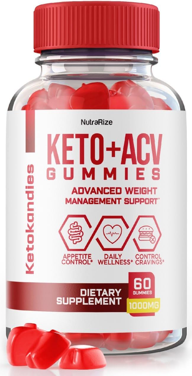 NutraRize KetoKandies: Maximum Strength Keto + ACV Gummies for Slimming Formula (60 Gummies)