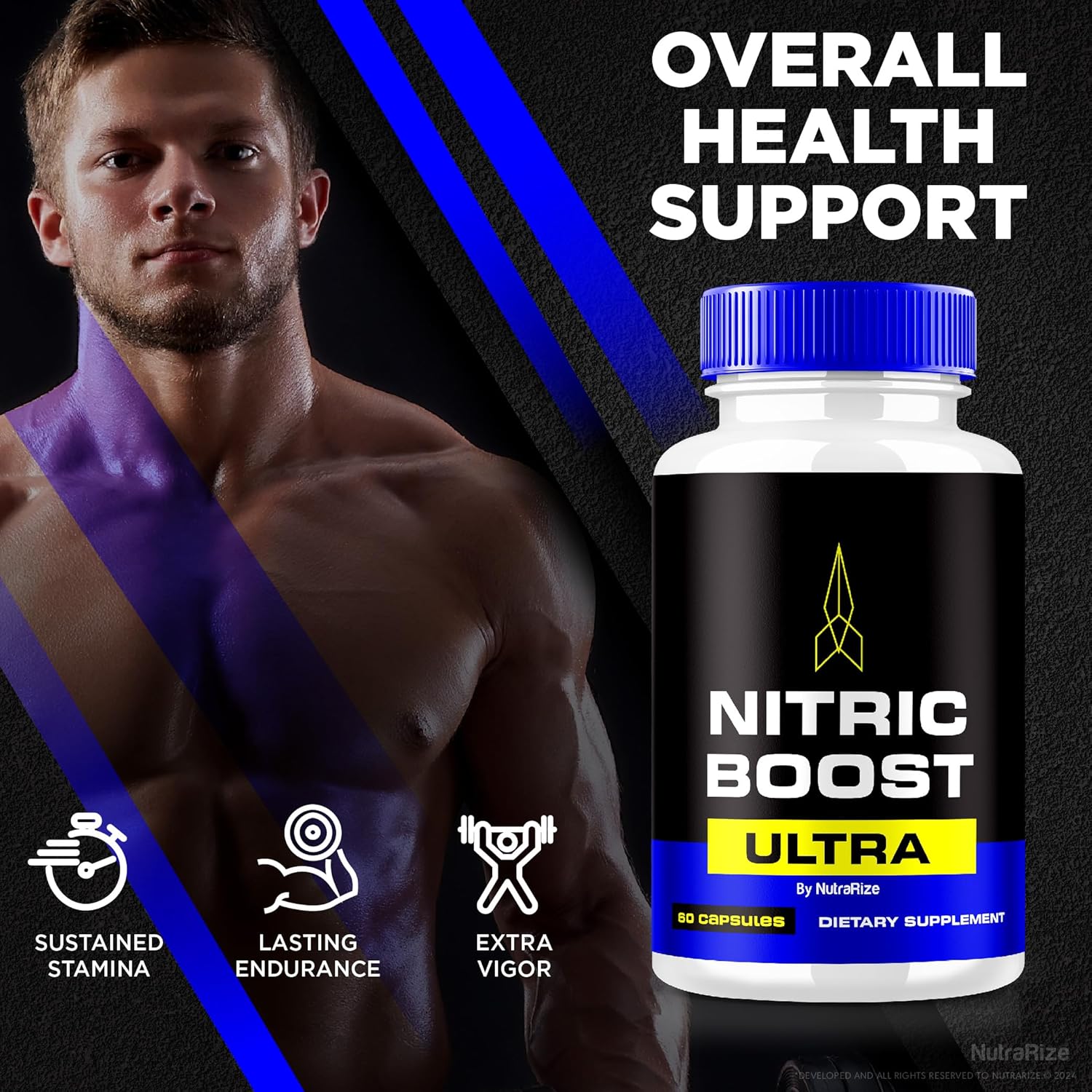 NutraRize Nitric Boost Ultra Capsules (2 Pack) - Official Powder Formula in Capsule Form for Active Lifestyle Support - All Natural Supplement for Purple Multivitamin Review