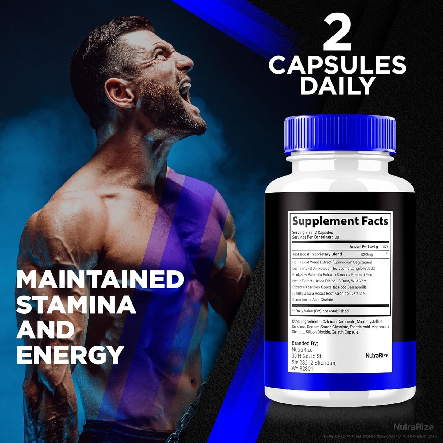 NutraRize Nitric Boost Ultra Capsules (2 Pack) - Official Powder Formula in Capsule Form for Active Lifestyle Support - All Natural Supplement for Purple Multivitamin Review