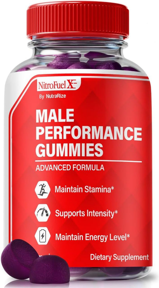 NutraRize Nitro Fuel X Gummies - Men's Performance & Health Supplement with All Natural Ingredients (60 Gummies)