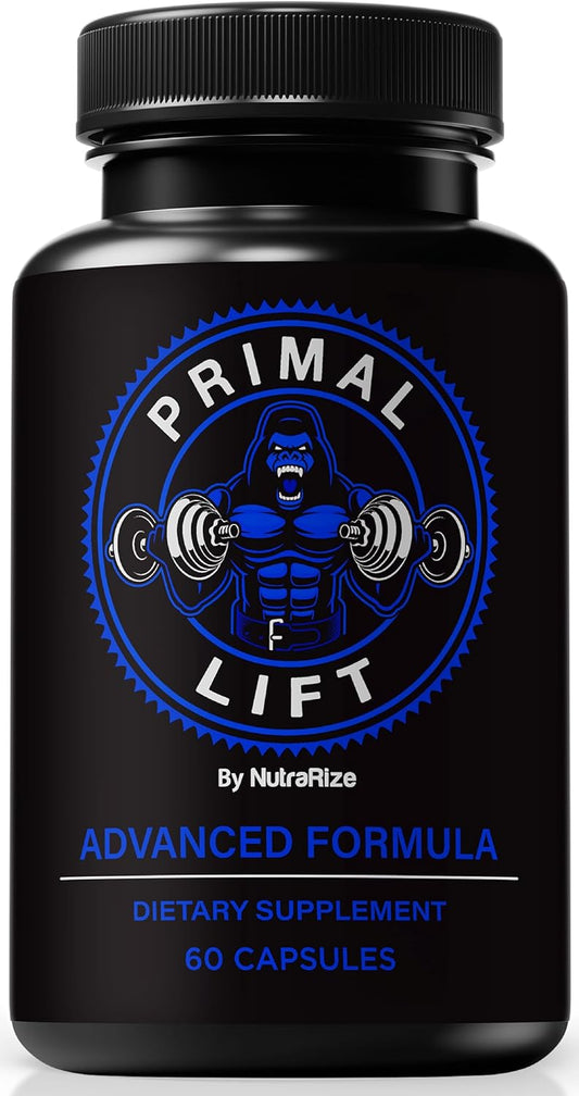 NutraRize Primal Lift for Men - Stamina and Energy Formula - Male Performance Pills - All Natural Support (60 Capsules)