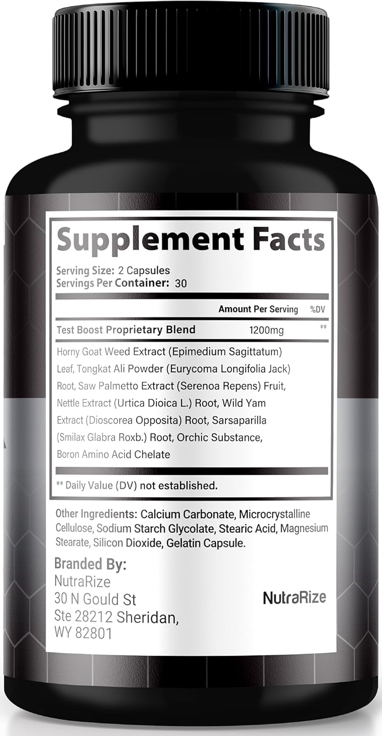 NutraRize Progentra Pills 2-Pack - All Natural Supplement for Muscle Mass, Endurance, Holistic Health - Official Capsulas Reviews Included (120 Capsules)