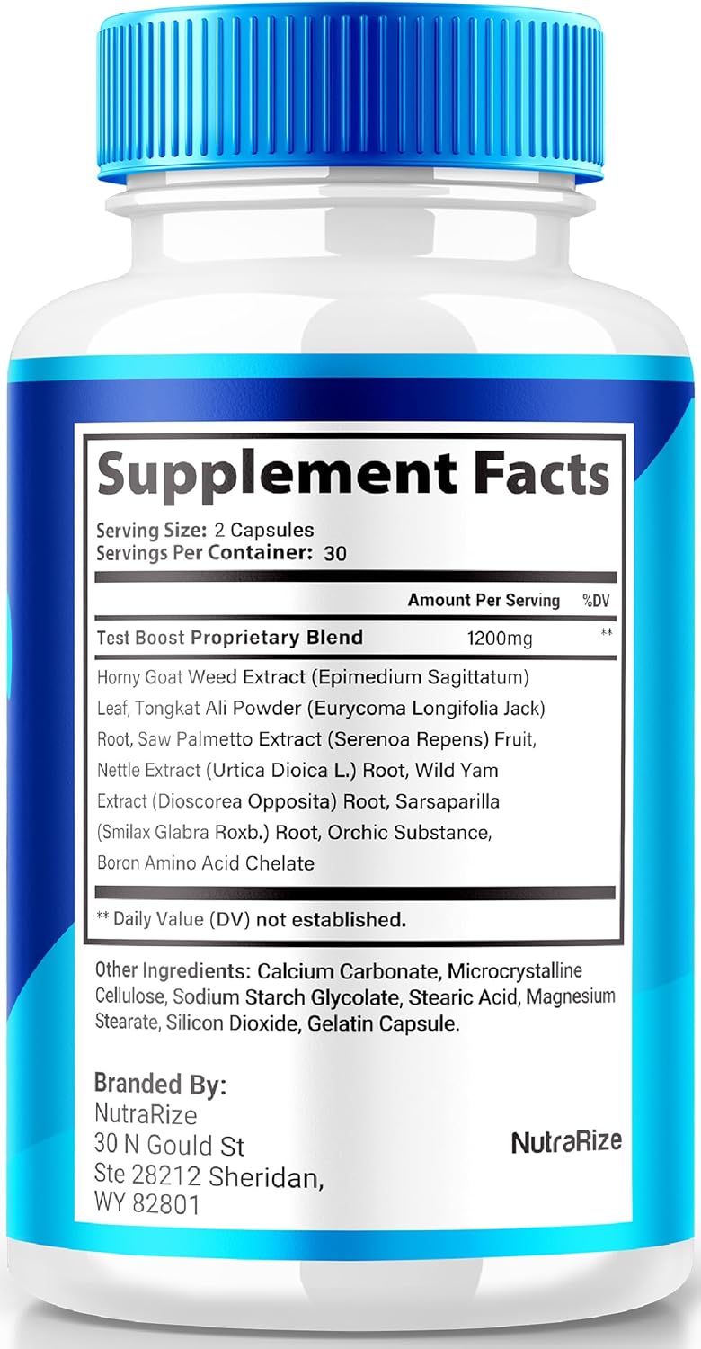 NutraRize VirilBlue Capsules: All-Natural Male Supplement for Performance and Confidence, Premium Nutrition (60 Capsules)