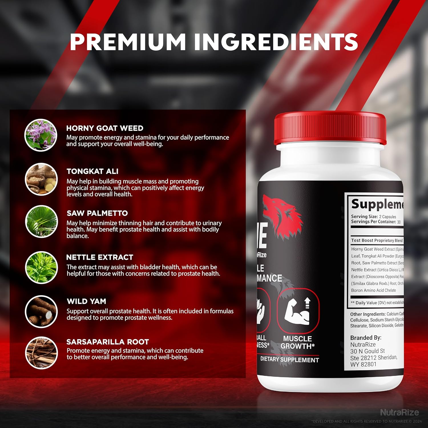 NutraRize VitalPrime Complex Capsules for Men - Natural Male Formula for Confidence, Performance, and Health - 60 Count