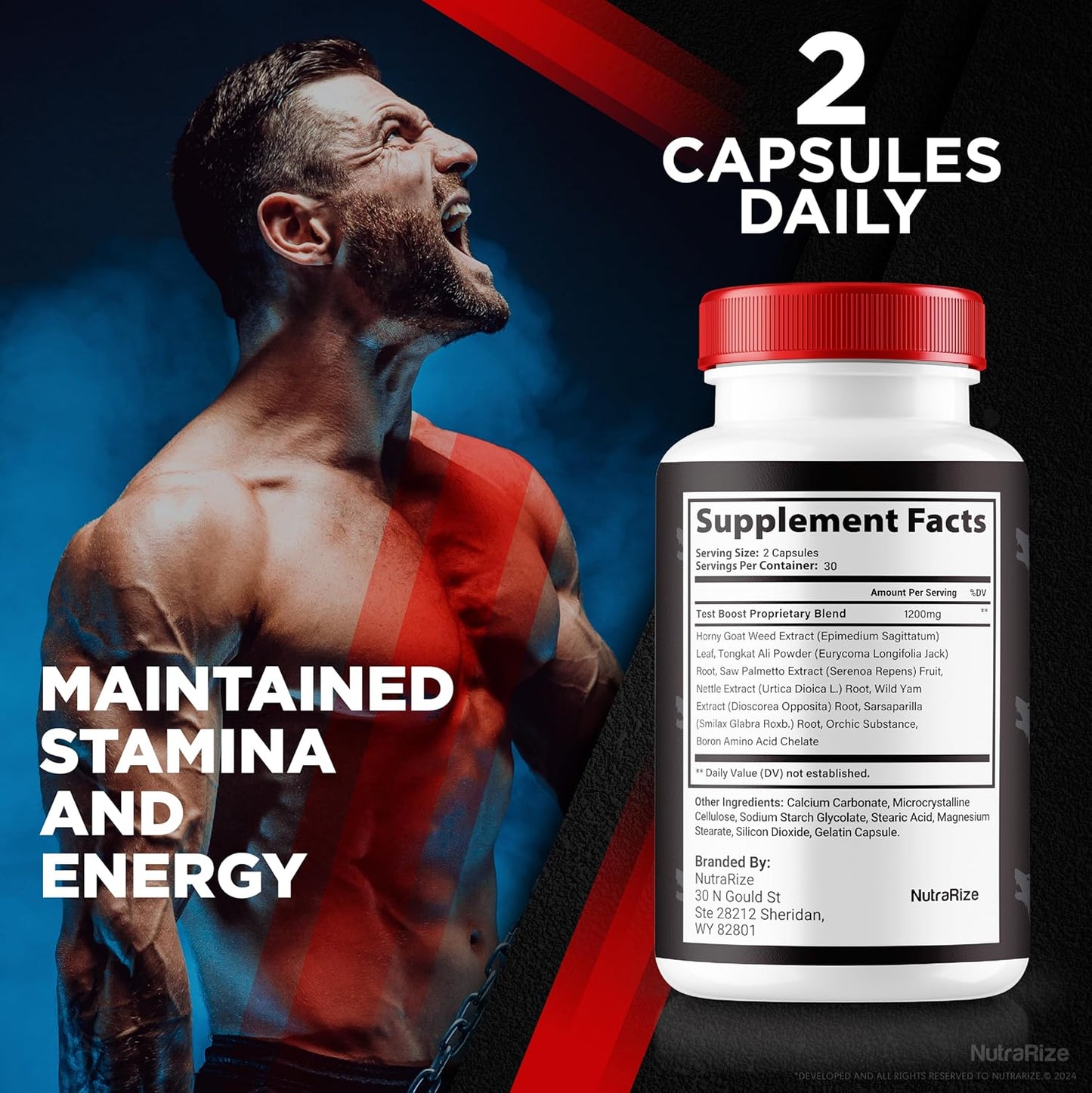 NutraRize VitalPrime Complex Capsules for Men - Natural Male Formula for Confidence, Performance, and Health - 60 Count