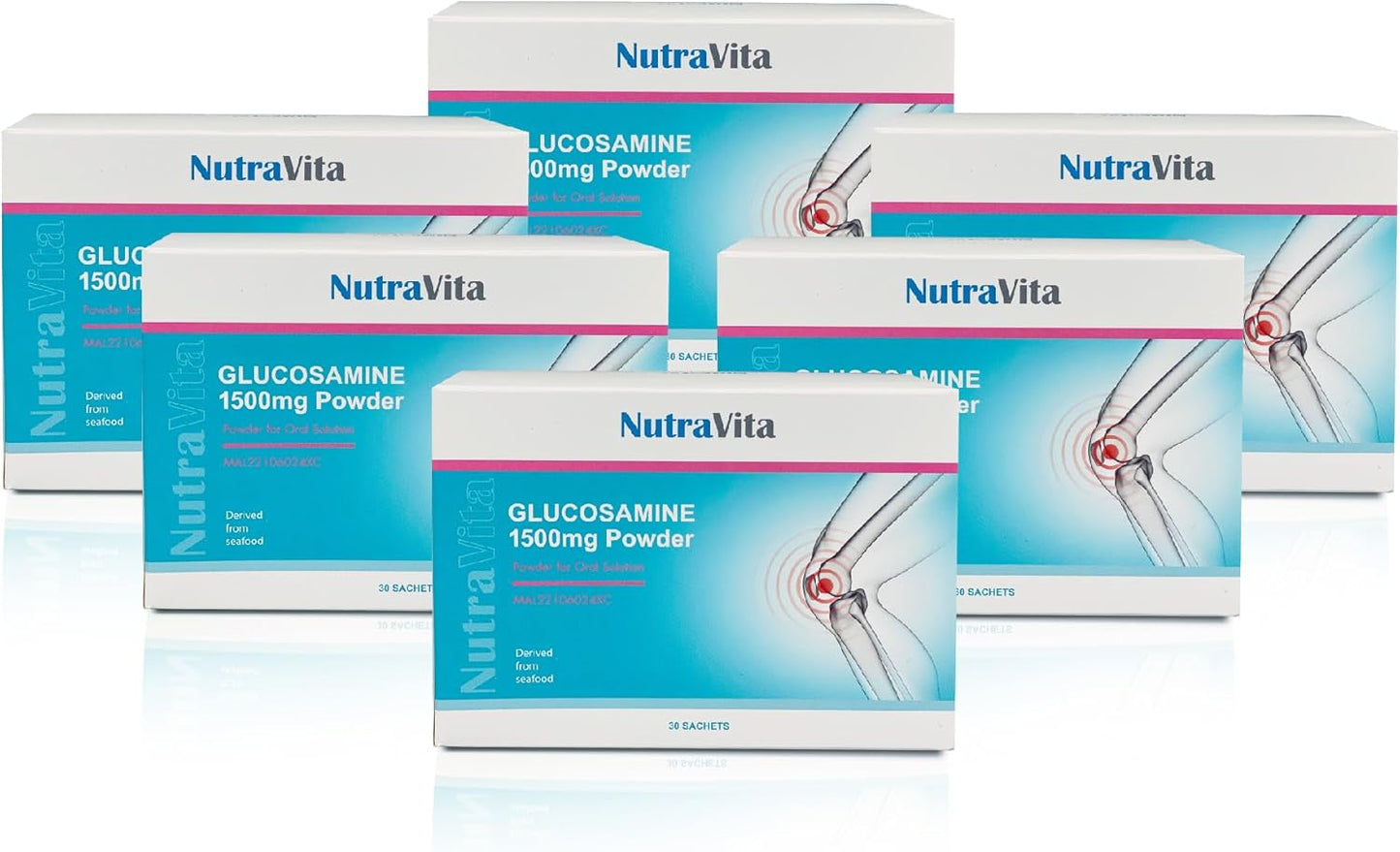 NutraVita Glucosamine Powder 1500mg - Joint Support Supplement for Back, Knees & Joints. Convenient Once-Daily Sachet Pack