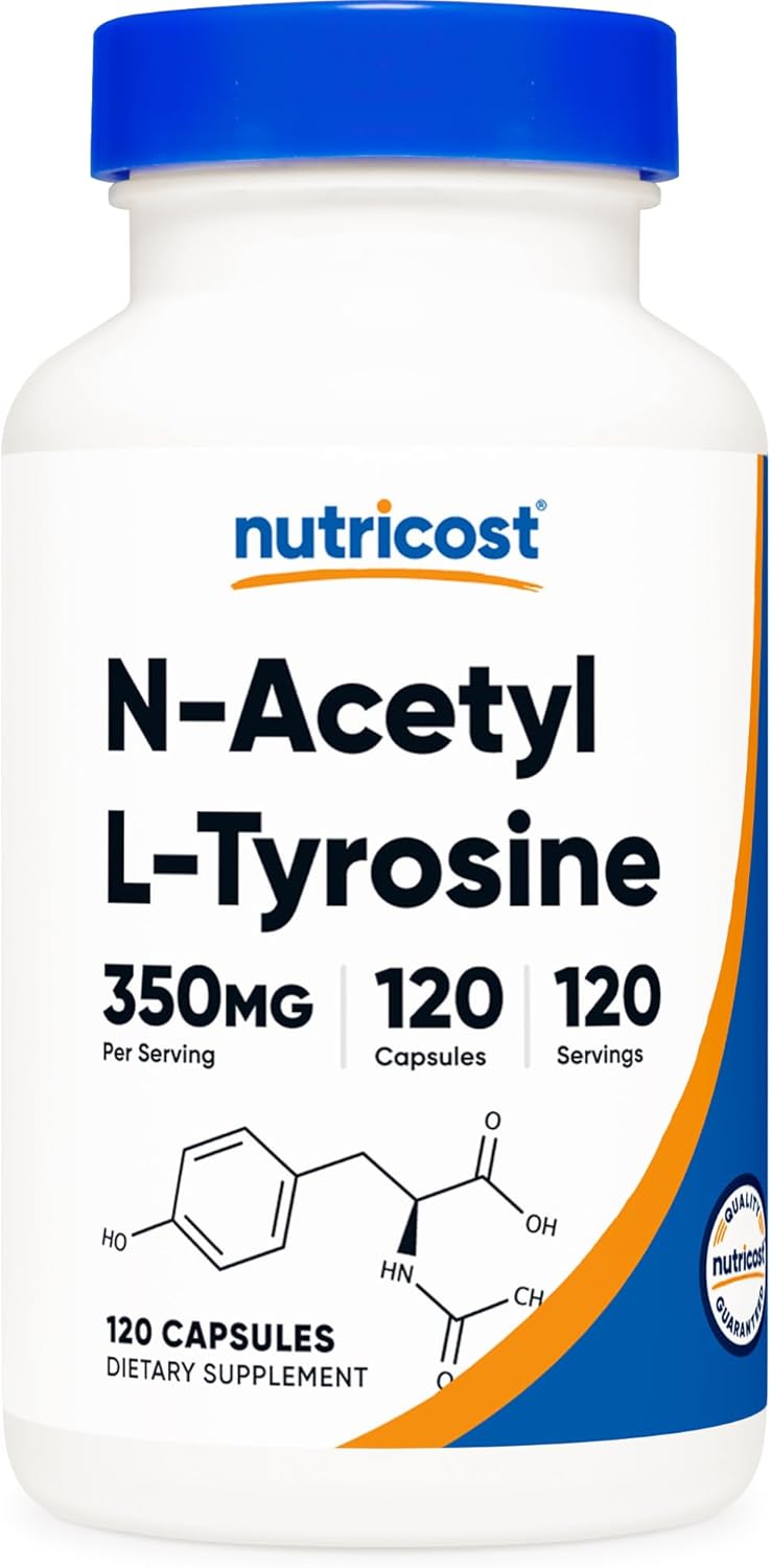 Nutricost N-Acetyl L-Tyrosine (NALT) 350mg, 240 Capsules - Gluten Free, Non-GMO, Double Pack