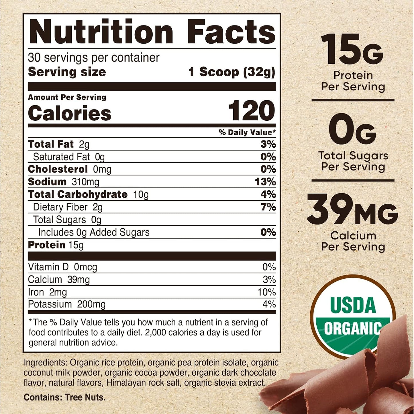 Nutricost Organic Vegan Chocolate Meal Replacement Shake Powder - USDA Certified Organic, Vegan, Gluten-Free