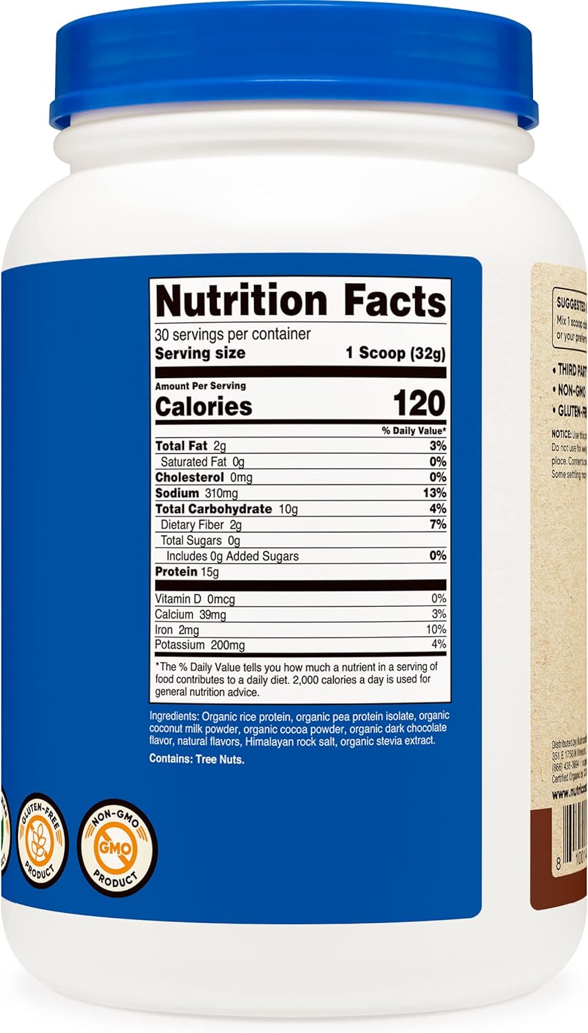 Nutricost Organic Vegan Chocolate Meal Replacement Shake Powder - USDA Certified Organic, Vegan, Gluten-Free