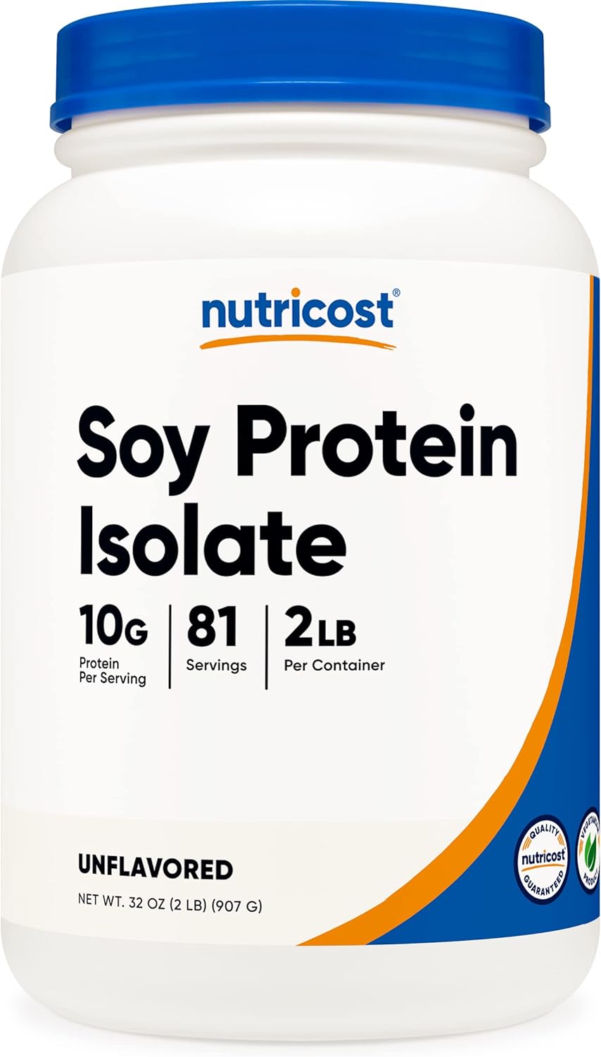 Nutricost Unflavored Soy Protein Powder - 2 LB, 10g Protein Per Serving, Vegetarian, Non-GMO, Gluten Free