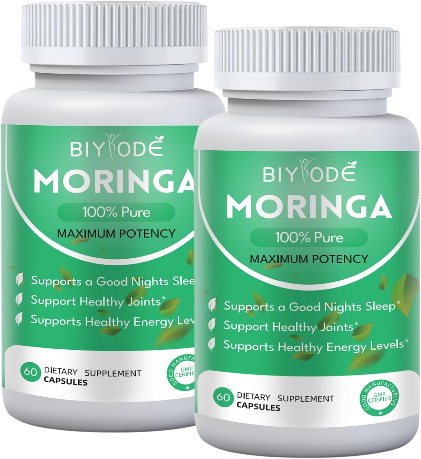 Nutrient-Rich Moringa Capsules for Energy and Gut Well-Being - 800mg (2 Pack)