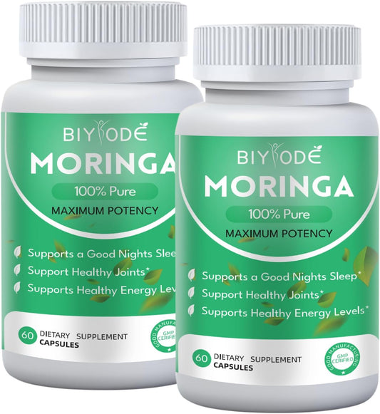 Nutrient-Rich Moringa Capsules for Energy and Gut Well-Being - 800mg (2 Pack)