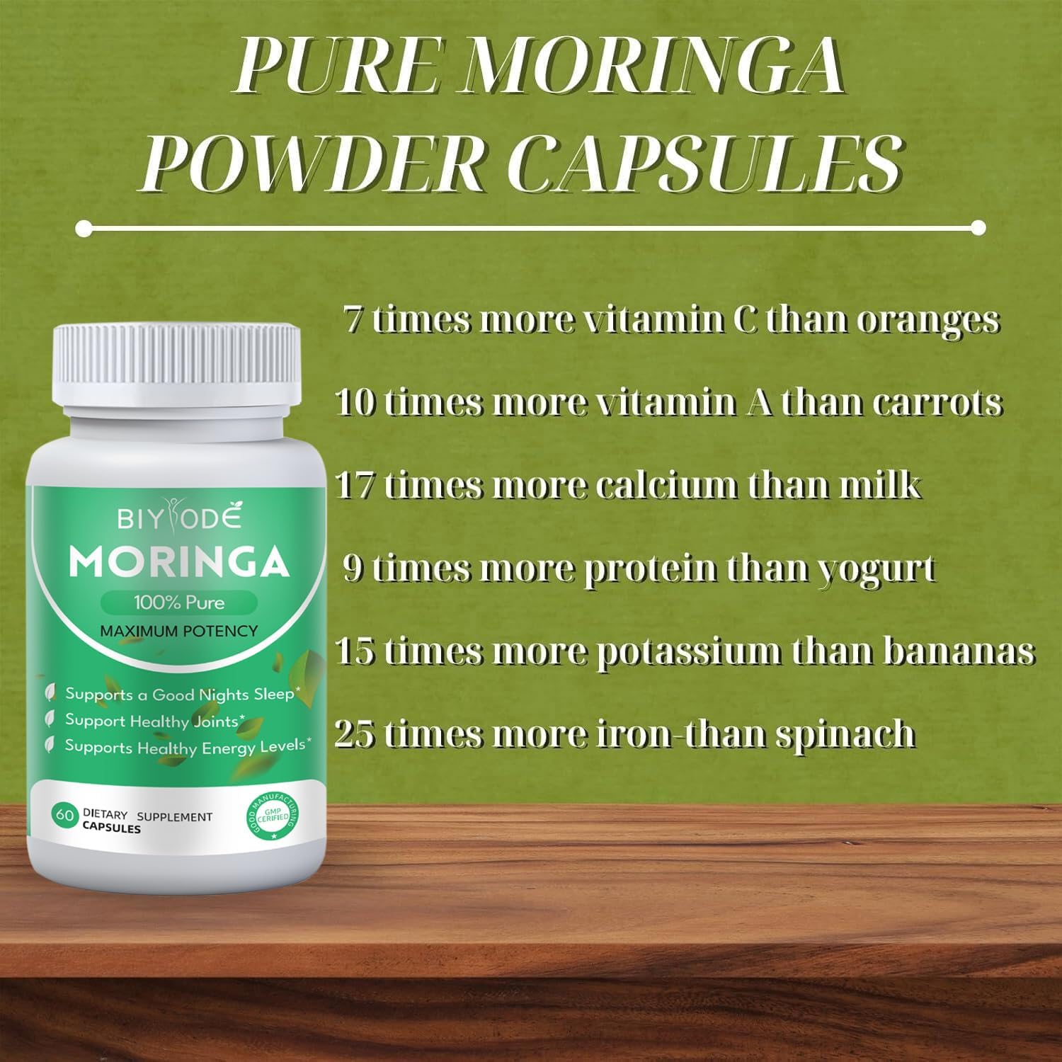 Nutrient-Rich Moringa Capsules for Energy and Gut Well-Being - 800mg (2 Pack)