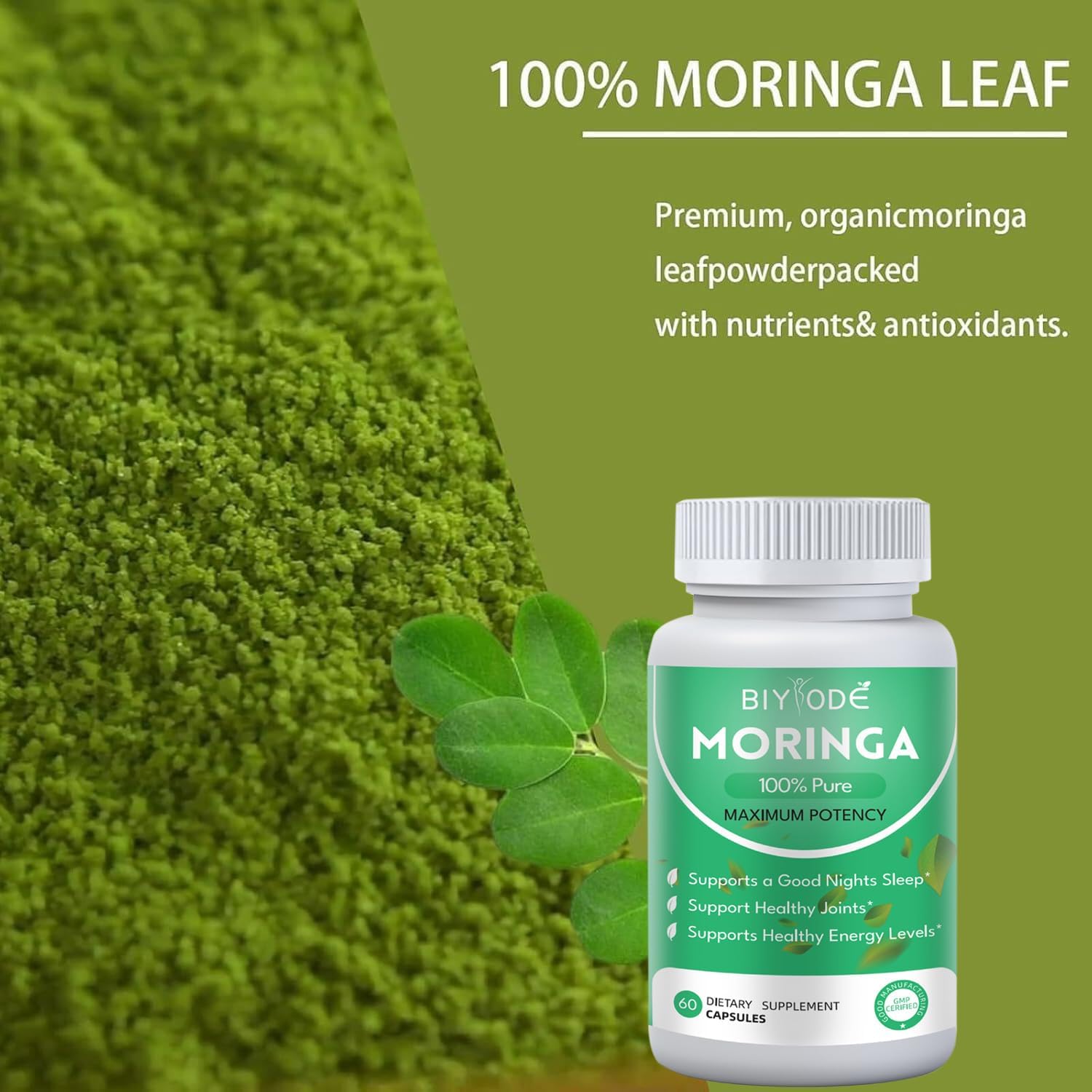 Nutrient-Rich Moringa Capsules for Energy and Gut Well-Being - 800mg (2 Pack)