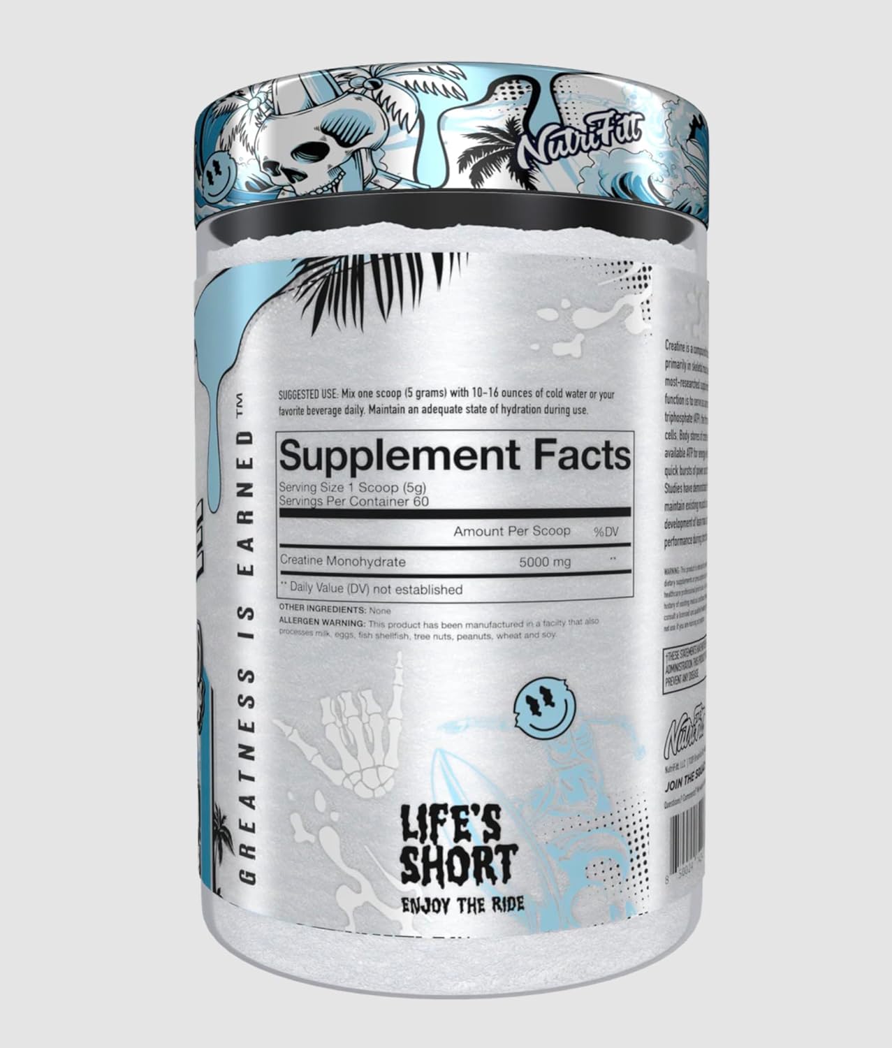 NutriFitt Epic Creatine: Boost Energy, Build Lean Muscle, Micronized Monohydrate - 60 Servings