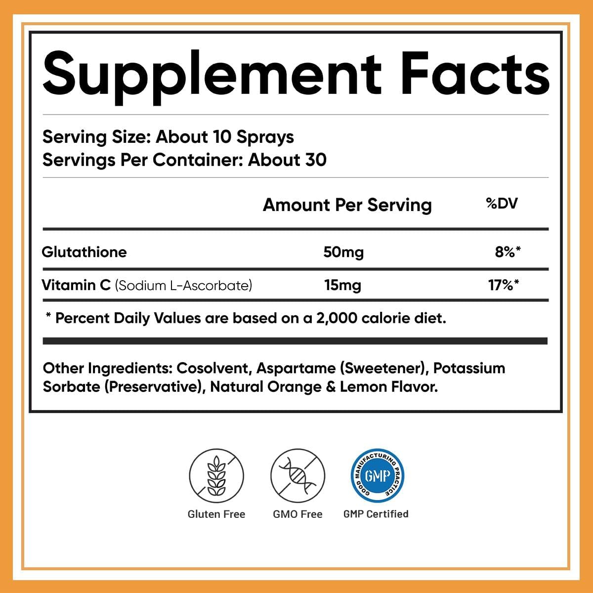 Nutriherbs Glutathione Oral Spray with Vitamin C - Supports Immunity & Healthy Skin (30 ml Pack of 2)