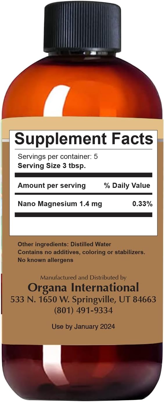 NutriNoche Organa Pure Liquid Magnesium Supplement - 30 PPM - High Absorption (8 oz.)